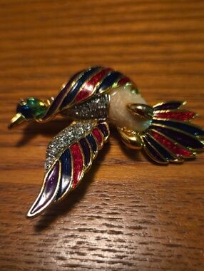 Bird In Flight Colorful Brooch